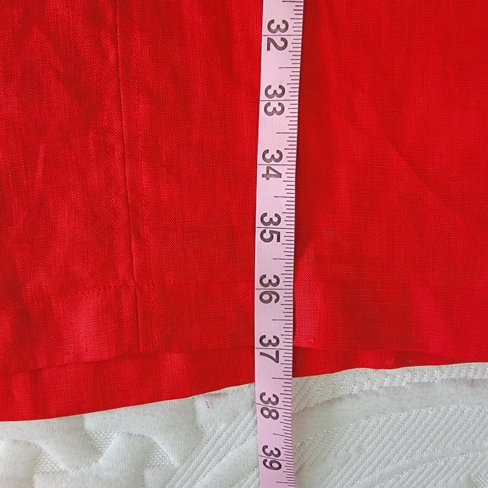 NWT Vintage Liz Claiborne 100% Linen Red Classic Tie Back Dress Size 10 - Picture 11 of 11